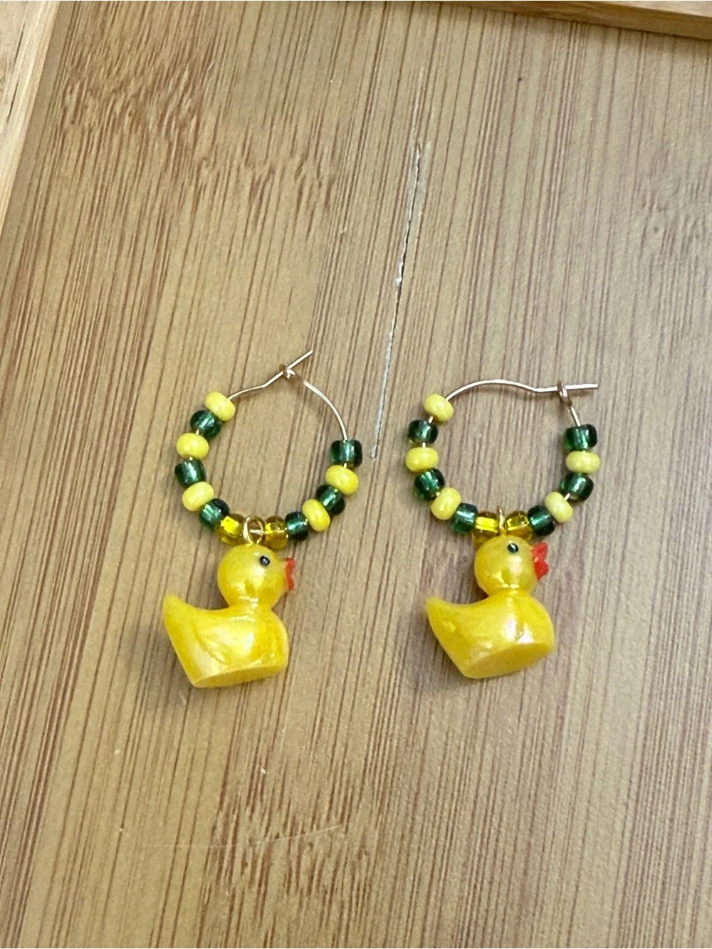Hoop Earrings, Oregon Ducks, Green/Yellow, College, University of Oregon, Gift - Picture 9 of 10